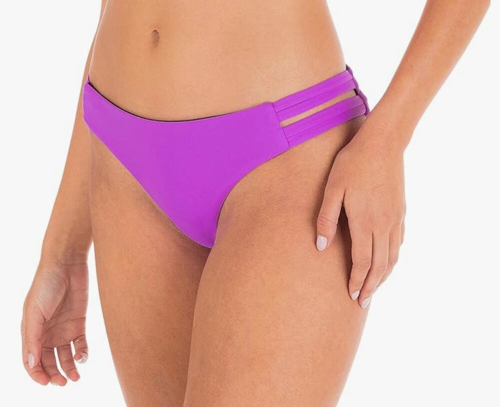Hurley Max Solid Moderate Bottom Womens XXL 12/14 Violet Purple Swimwear Bikini